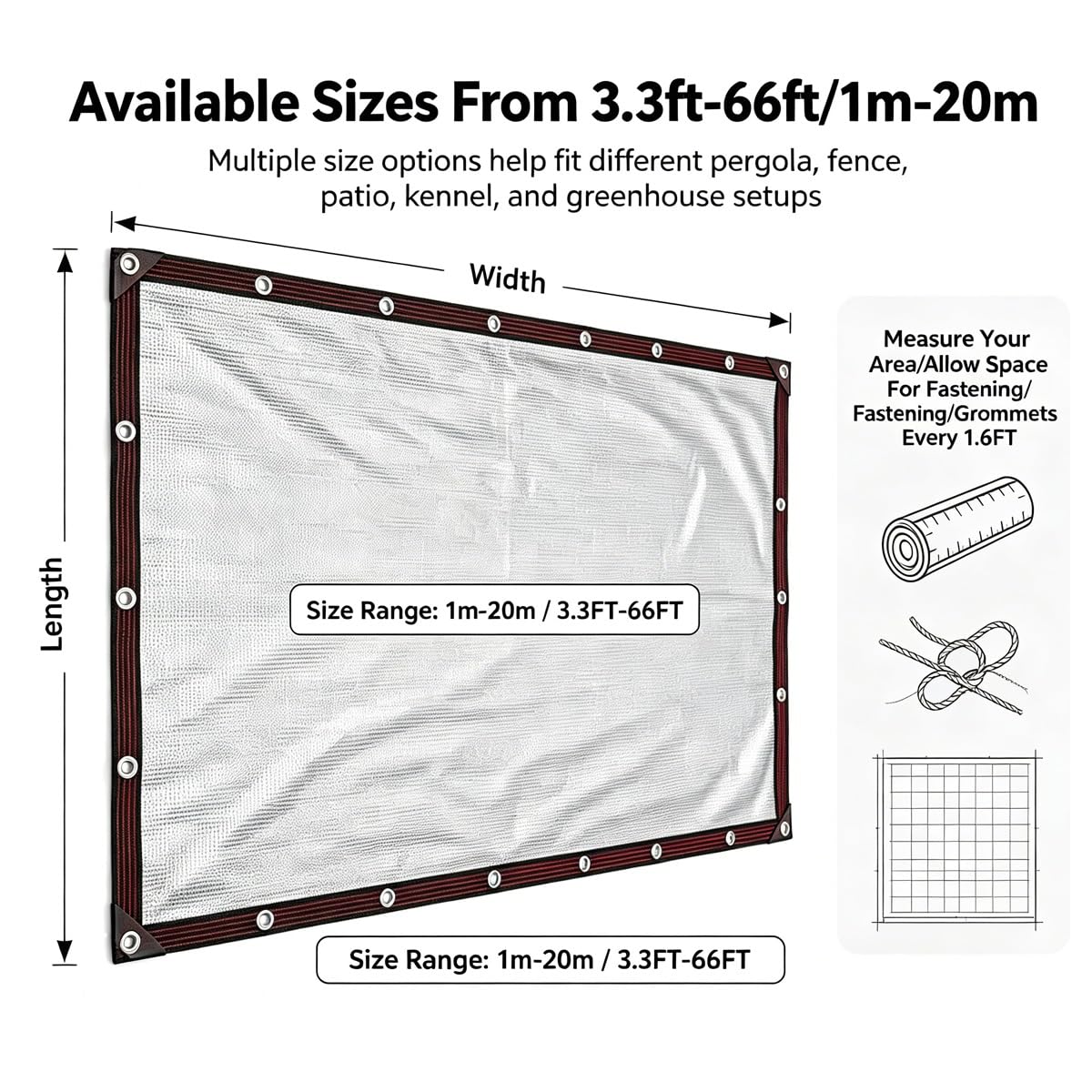 Lona Malla Sombra 99% Aluminio para Coche y Cochera, Cubierta Reflectante Térmica con Ojales, Toldo Vela de Exterior para Jardín y Patio, Alta Resistencia((5x7) m)