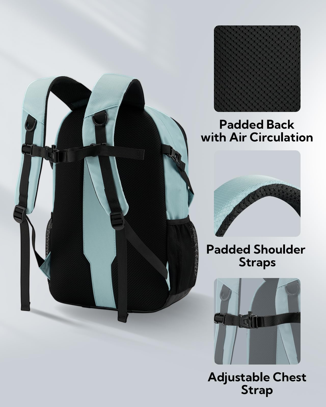 WATERFLY Plecak trekkingowy 25 l, dla mężczyzn i kobiet: sportowy plecak trekkingowy, lekki plecak outdoorowy z odpinaną klamrą piersiową, na wędrówki, podróże, kemping