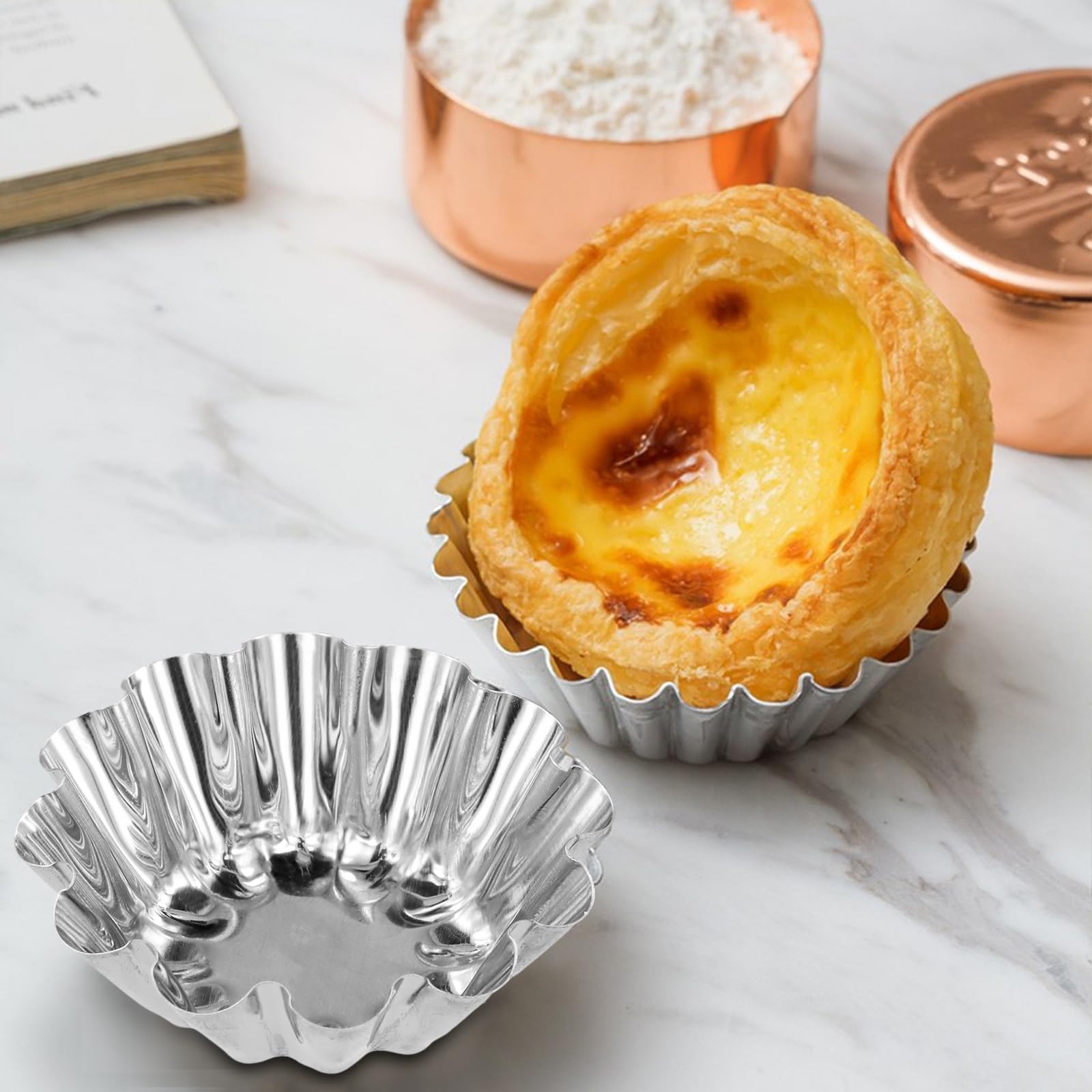 YILANJIN 25Pcs Mini Tart Tins, Mini Cake Muffin Moulds Tins, Resuable Cupcake Tart Mould, Pudding Moulds, Baking Tool - Image 2