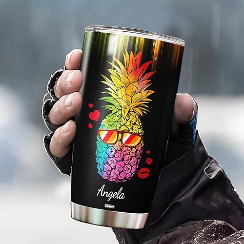 Vista 37 de WAZONE Vaso de café personalizado de 20 onzas y 30 onzas con nombre personalizado para parejas, taza térmica de acero inoxidable, taza de viaje