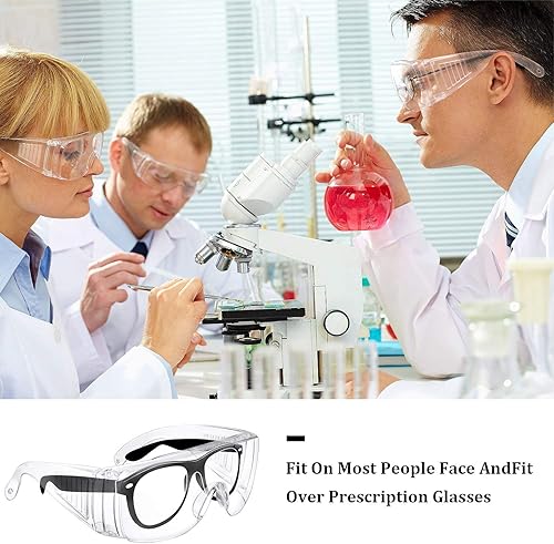 Miniatura 2 de Frienda 6 pares de anteojos de seguridad transparentes para usar sobre lentes, gafas transparentes, antivaho y arañazos, protección ocular de