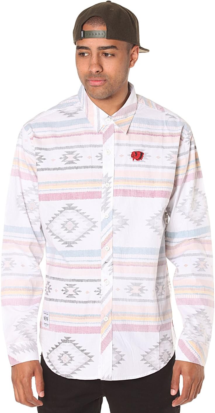 neff Men's Winter Camp Button Up Long Sleeve Shirt