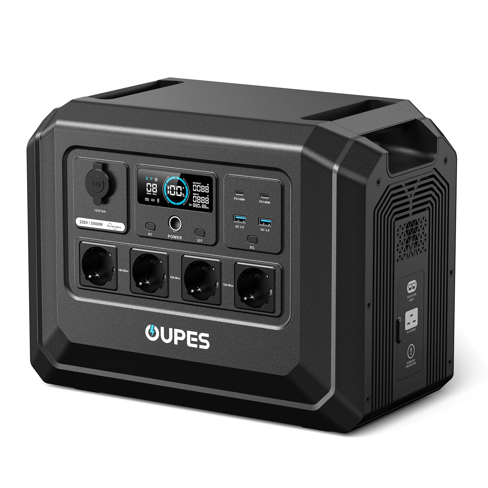OUPES Mega 1 Lite Tragbare Powerstation 2000W, 1024Wh Solargenerator | Schnellladung 100% in 46 Min., 9 Ausgangsanschlüsse, 4500W Spitze, LiFePO4 Akku, <20ms USV, für Camping, Notfall, Wohnmobil