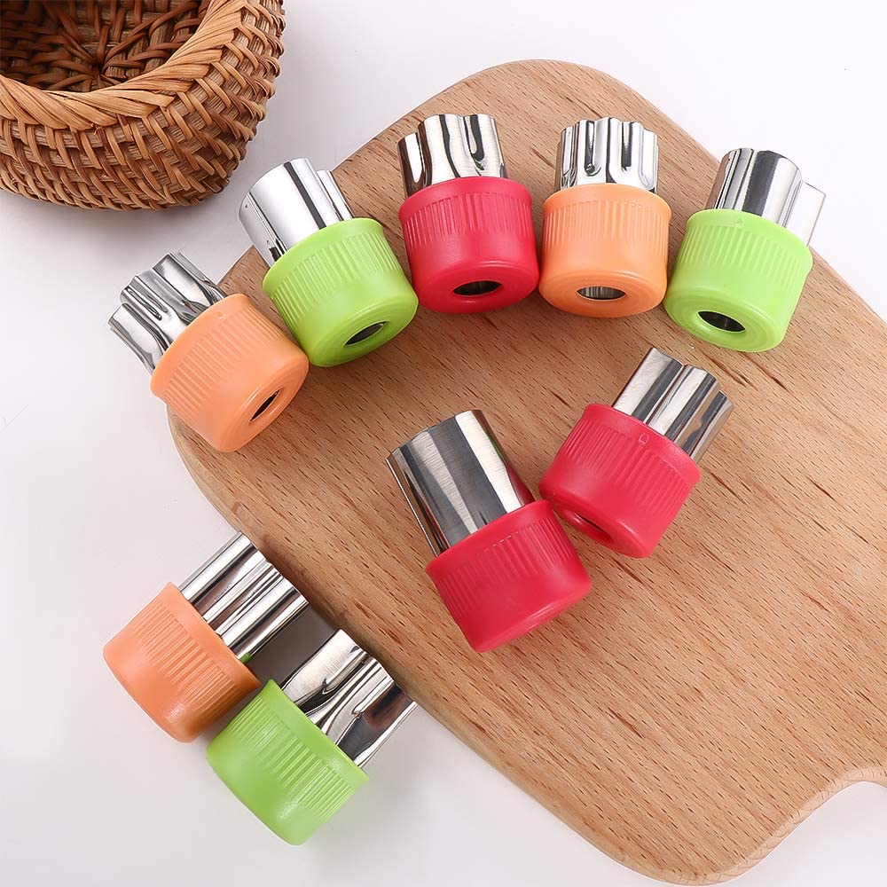 Lot De 3 Emporte-pièces Avec Manche En Bois – Formes étoile, Cœur Et Lune – En Acier Inoxydable, Pour Biscuits, Fruits, Légumes – Faciles à Nettoyer
