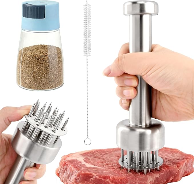 Ablandador de Carne de Acero Inoxidable con 21 Cuchillas miniatura 9