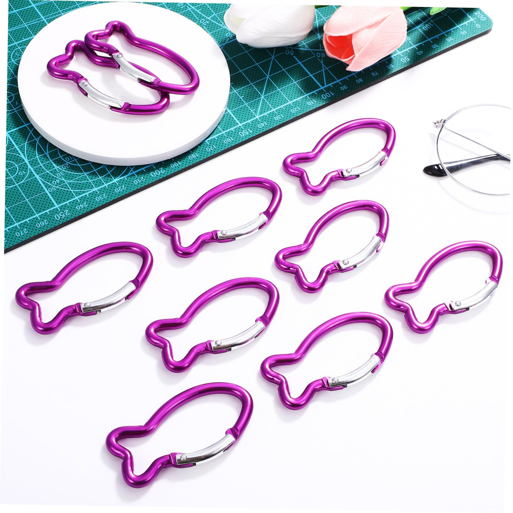 Petit Mousqueton Poisson pour Extérieur, Lot de 10 en Aluminium