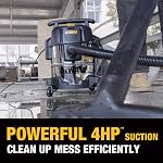 DEWALT 5 Gal Stealthsonic Shop Vacuum humide et sec, Ultra-Quiet en acier inoxydable Shop Vac, 4 HP Nettoyant à vide lourd avec kit d'accessoires complet et 6 Bages de poussière pour la maison, Atelier, Garage, Voiture