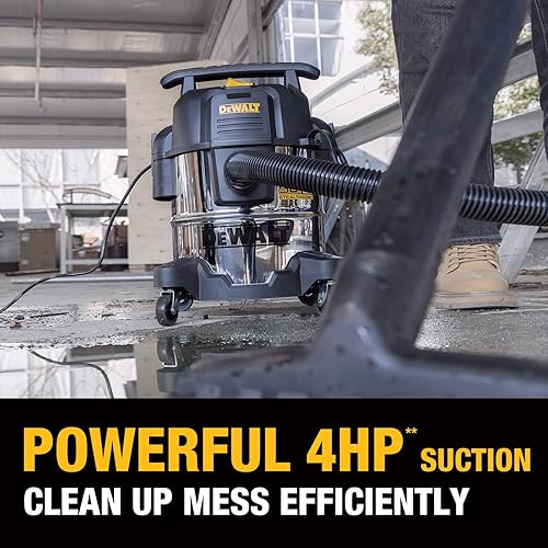 Miniatura 3 de DEWALT Aspiradora Stealthsonic de 5 galones para tienda húmeda y seca, aspiradora de acero inoxidable ultra silenciosa, aspiradora de 4 HP de alta