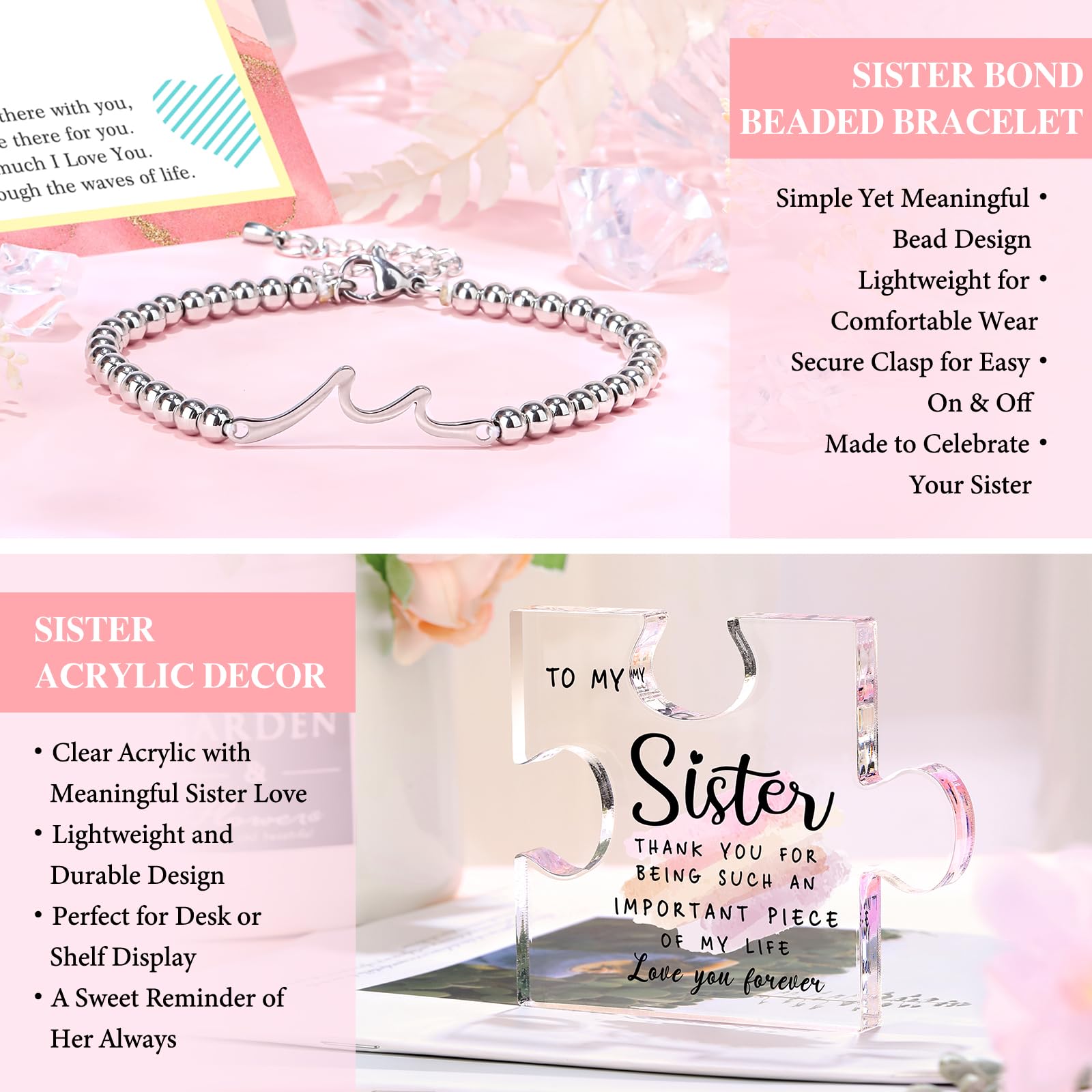 Sisters Gifts from Sister Birthday Gifts for Sisters Adult Funny Gift Ideas for Best Sister Ever Meaningful Gift for Siblings Cool Little Sis Present Set for Women Older Younger Sis Who Has Everything