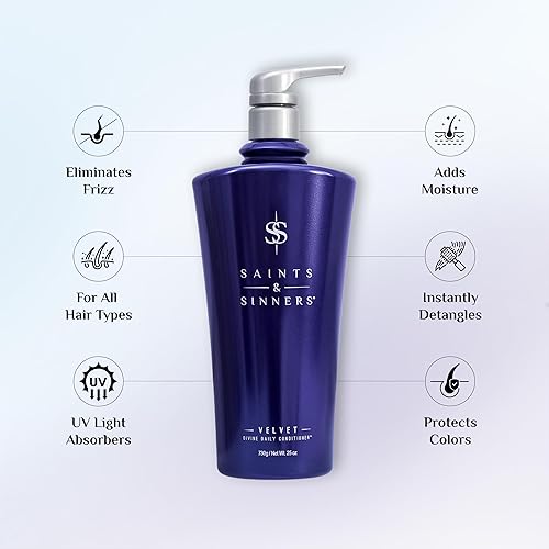 Miniatura 2 de Saints & Sinners Velvet Divine - Acondicionador diario para humedad seca, hambriento térmicamente dañado por el medio ambiente, cabello tratado
