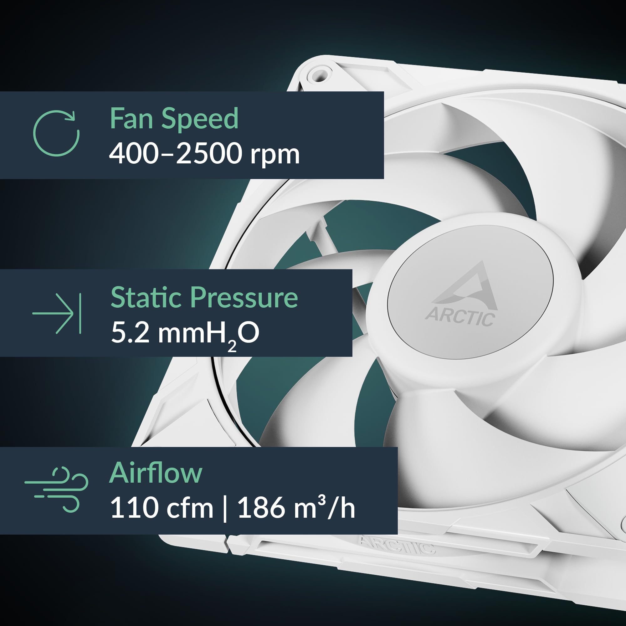 ARCTIC P14 Pro PST White Fan - Powerful Cooling -2