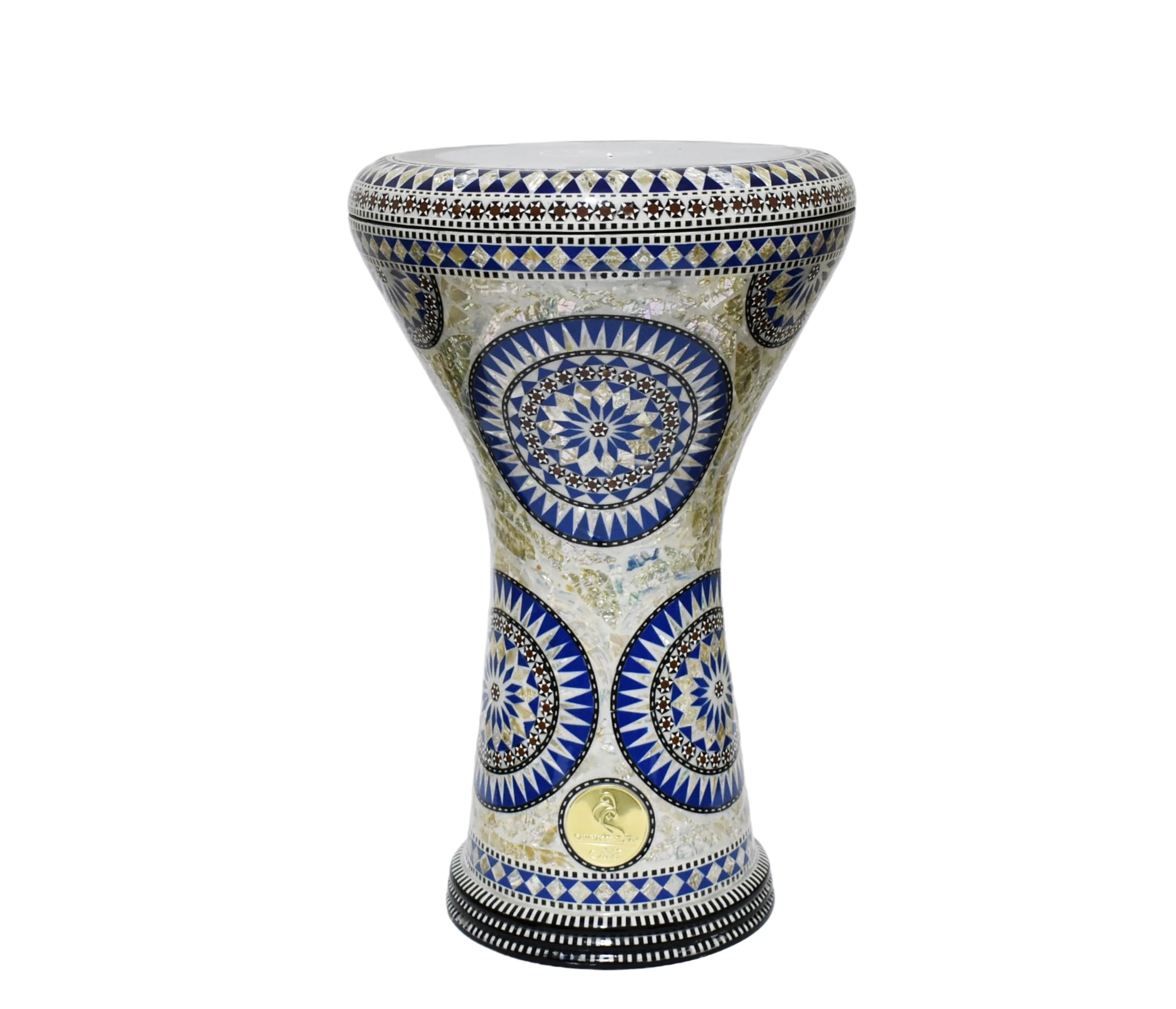 El impresionante Darbuka Doumbek Gawharet El Fan metálico de 17.75 pulgadas (negro metálico