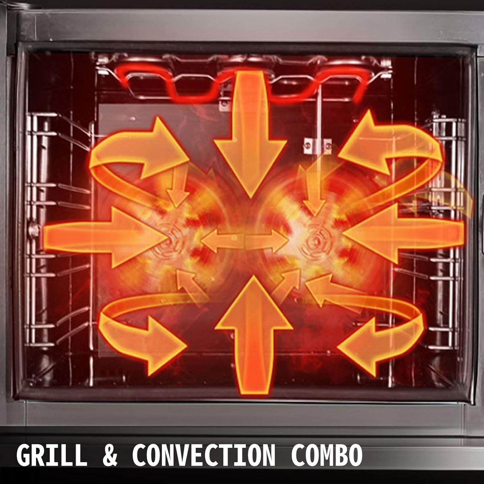 Forno a Convezione da Banco da 60 Litri, Forno Elettrico Commerciale a 4 Livelli da 4500 W con Controllo della Temperatura da 0 a 350 ℃, Pannello di Controllo Intelligente, per Pane, Anatra Arrosto