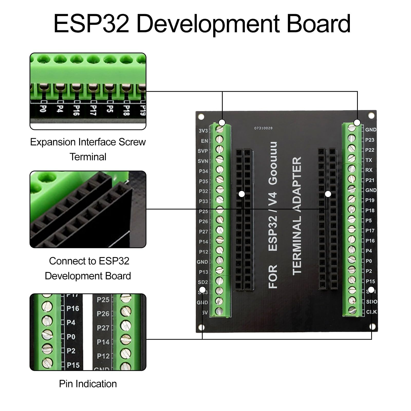 diymore 2PCS Kit di Espansione della Scheda di Sviluppo per ESP32,38Pin Breakout Board,per ESP32 Module 2.4 GHz Dual Core WLAN WiFi Bluetooth 2102 Chip
