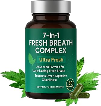 Breath Freshener Capsules, Oral Probiotics for Bad Breath, 7 in 1 Powerful Solution with Chlorophyllin, Mint Extract, Magnesium Citrate, Eliminate From The Inside Out1