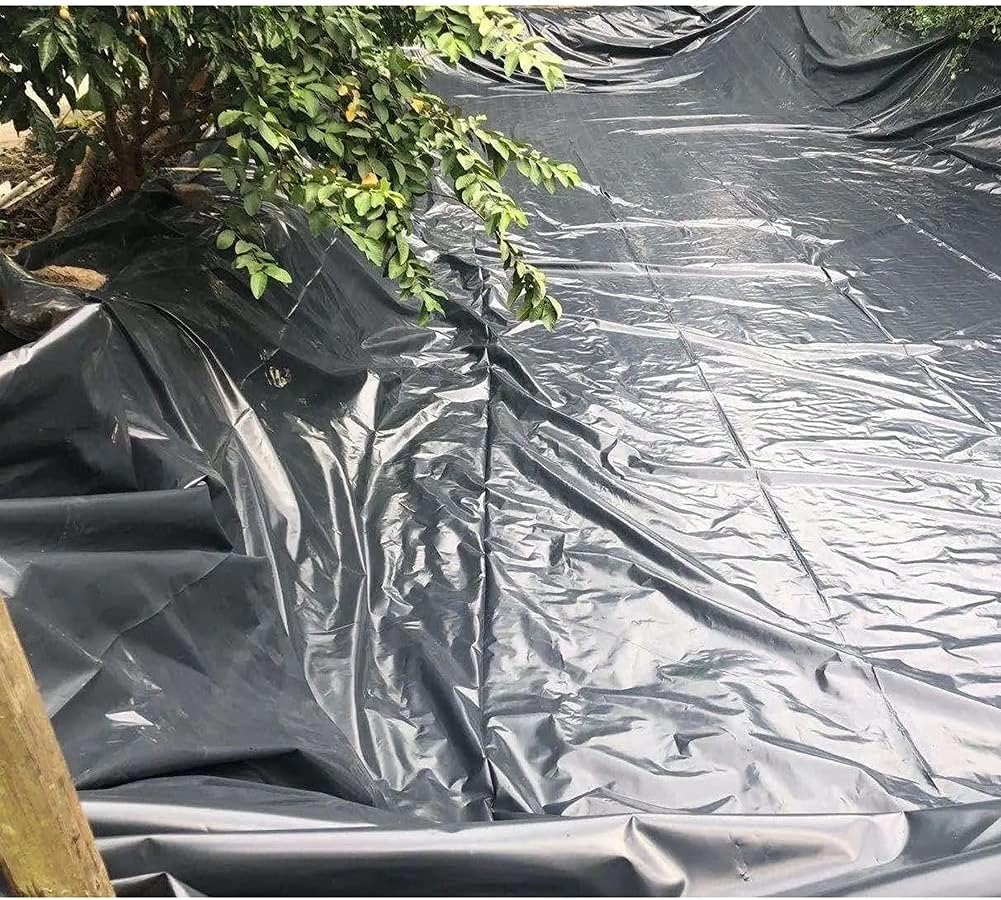 HDPE Rubber Pond Liner, 19.6mil 0.5mm Impermeable Film Flexible, Pond Anti-Seepage Membrane for Water Garden Koi Ponds Streams Fountains (Color : Black, Size : 7x7m) (Black 1x10m)