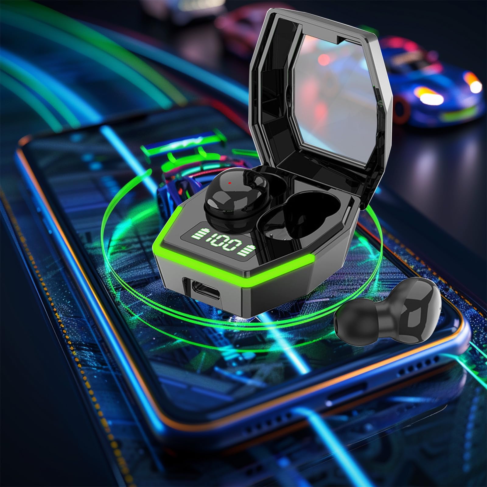 Wireless Earbuds Bluetooth, Wireless Ear Bluetooth Headset, Built in Mic with LED Charging Case Noise Reduction for Cell Phones, Tablets, Computers, Office, Travel Deal Of Day Tadays Deals #2