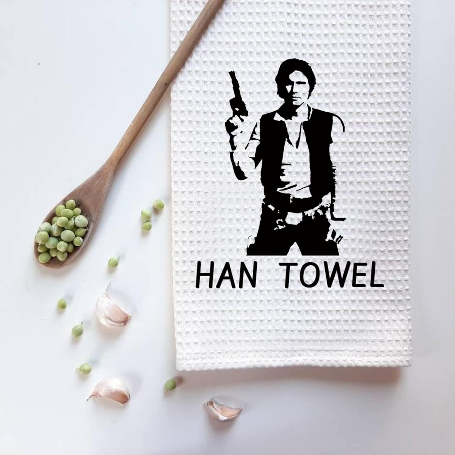 ZJXHPO Movie Inspired Han Towel - Waffle Absorbent Kitchen Decor Housewarming Gift - Image 3