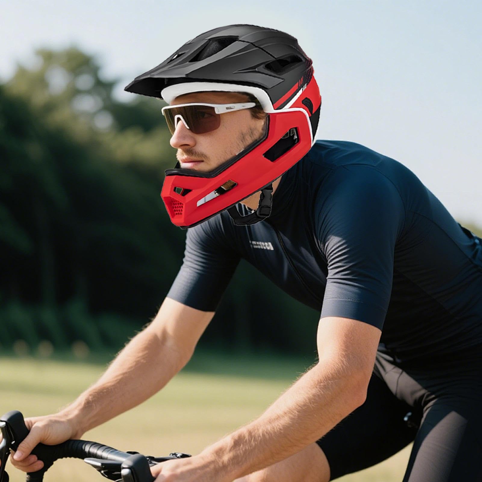 Casco Integral De Bicicleta | Forro y Visera Desmontables Casco | Equipo de Protección con Absorción de Impactos para - Ciclistas Principiantes y Expertos Mujeres y Hombres