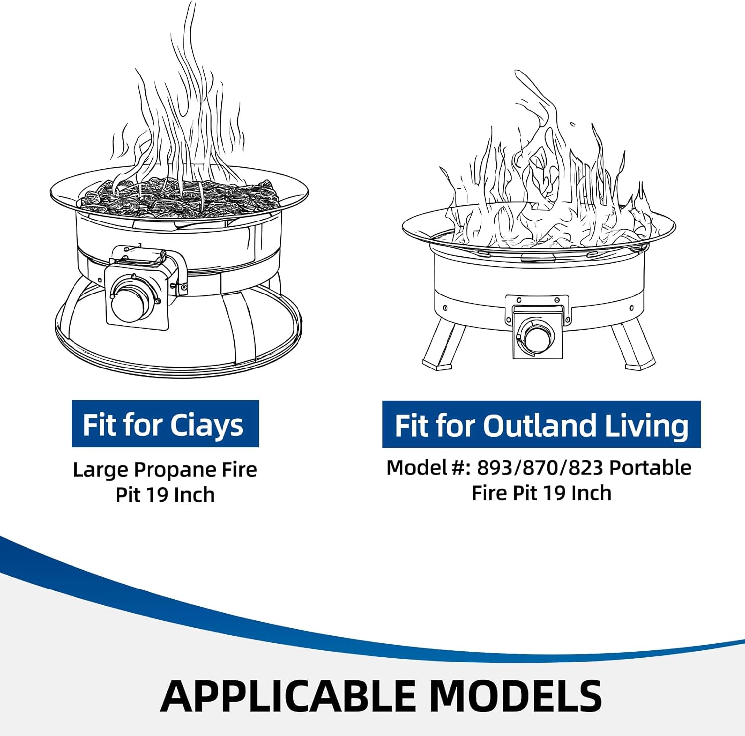 Fire Pit Carry Bag for Ciays Propane Gas Firepit 19 Inch, Portable Carrying Case for Outland Fire Bowl Model 893/ 870/ 823 with Separate Rocks Pouch and Large Pockets for Camping Accessories, Bag Only