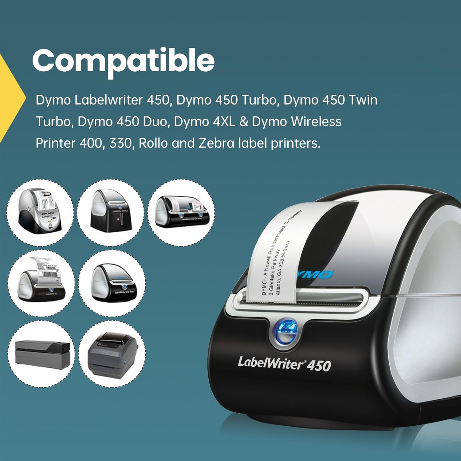(16 Rolls/8000 Labels) Compatible DYMO 30336 (1" x 2-1/8") Rerurn Address Labels - Compatible with DYMO Labelwriter 450