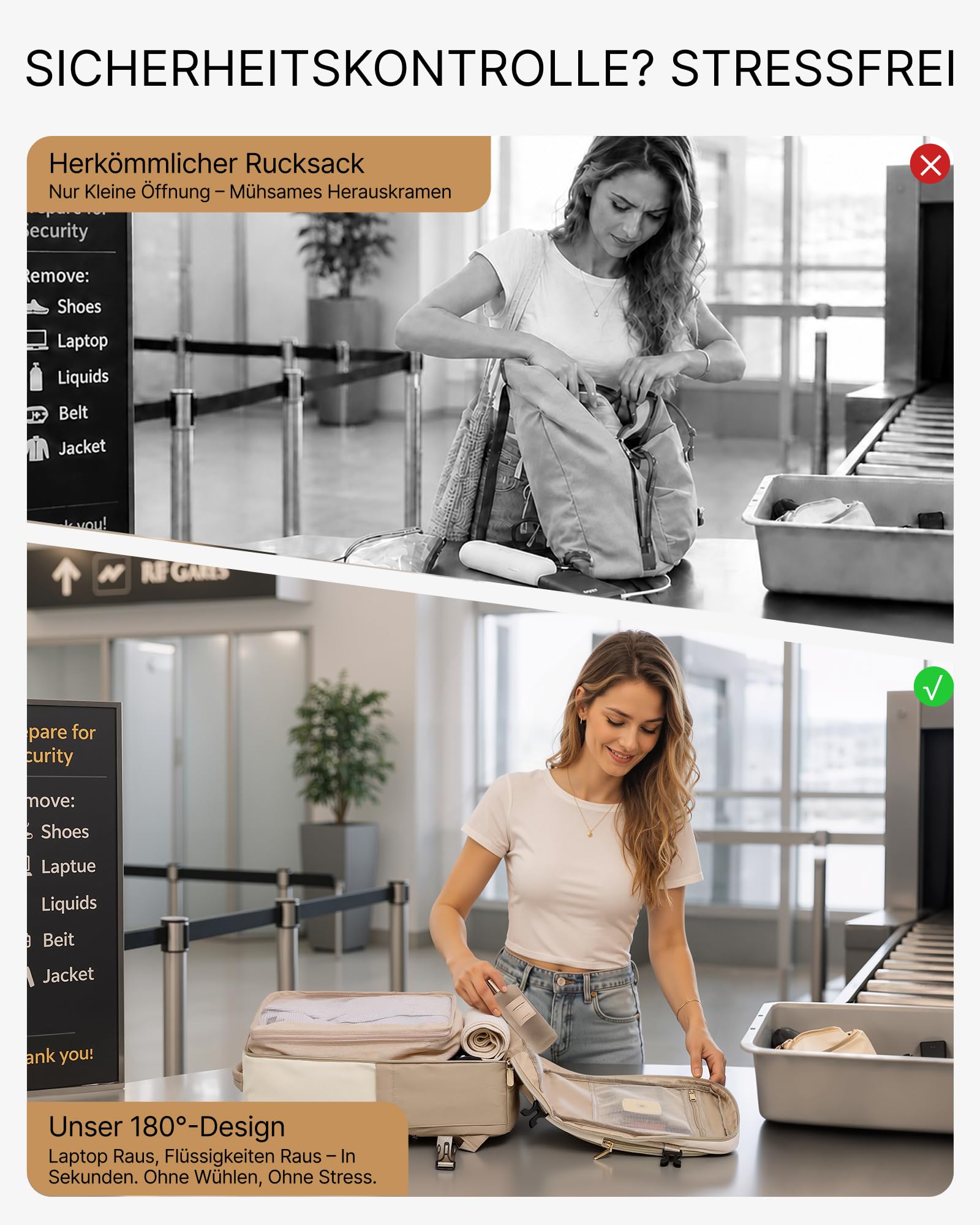COOLIFE Ryanair plecak podręczny 40 x 30 x 20, 24 l, plecak podróżny dla kobiet i mężczyzn, z kieszenią na laptopa, samolot, bagaż podręczny do Wizz Air, Eurowings, wodoodporny, krótki wypad