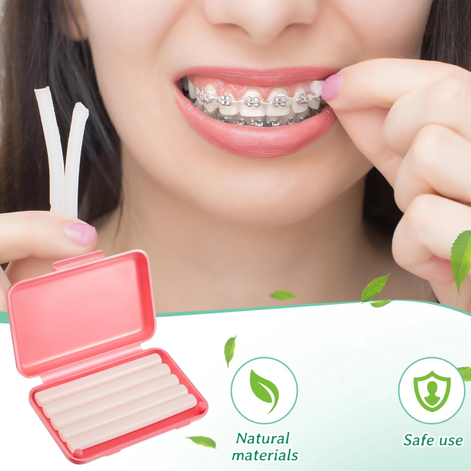 Paquete de 40 unidades de cera de ortodoncia transparente para los dientes, cera dental de ortodoncia para aparatos ortodónticos y aparatos orales con estuche de almacenamiento colorido y 3