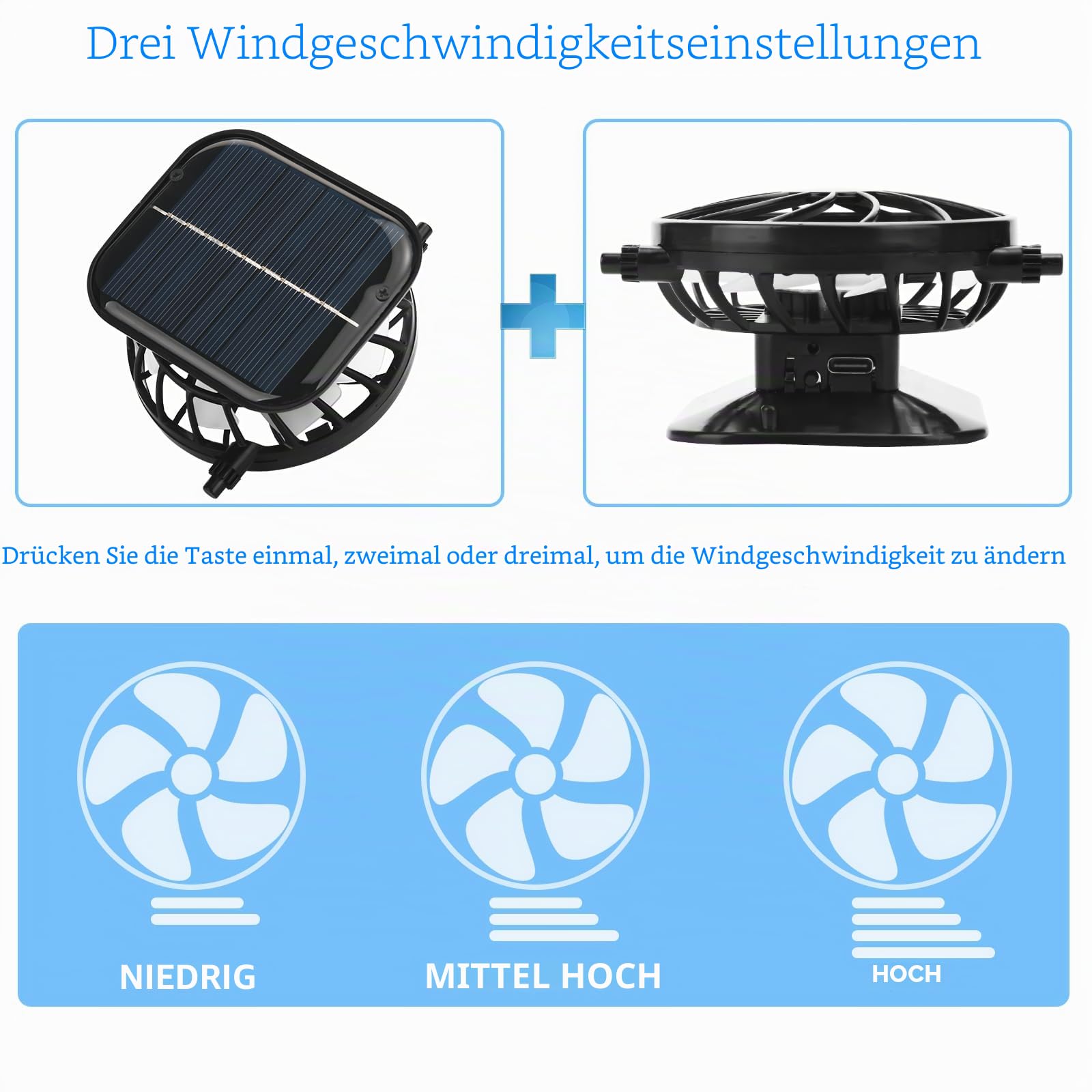 Hut mit Ventilatoren, solarbetrieben, breite Krempe, Sonnenhut mit 2 Ventilatoren, zwei Stromversorgungsmodi, Outdoor-Solarbetrieben und USB-Aufladung, Fischerhut für Männer und Frauen, solarbetrieben