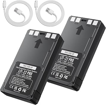 2 Pack LIT-22 7000mAh Rechargeable Battery for SPYPOINT Trail Cameras | Compatible with Flex-S, M, Plus&Flex G-36 , Includes Type-C Cable