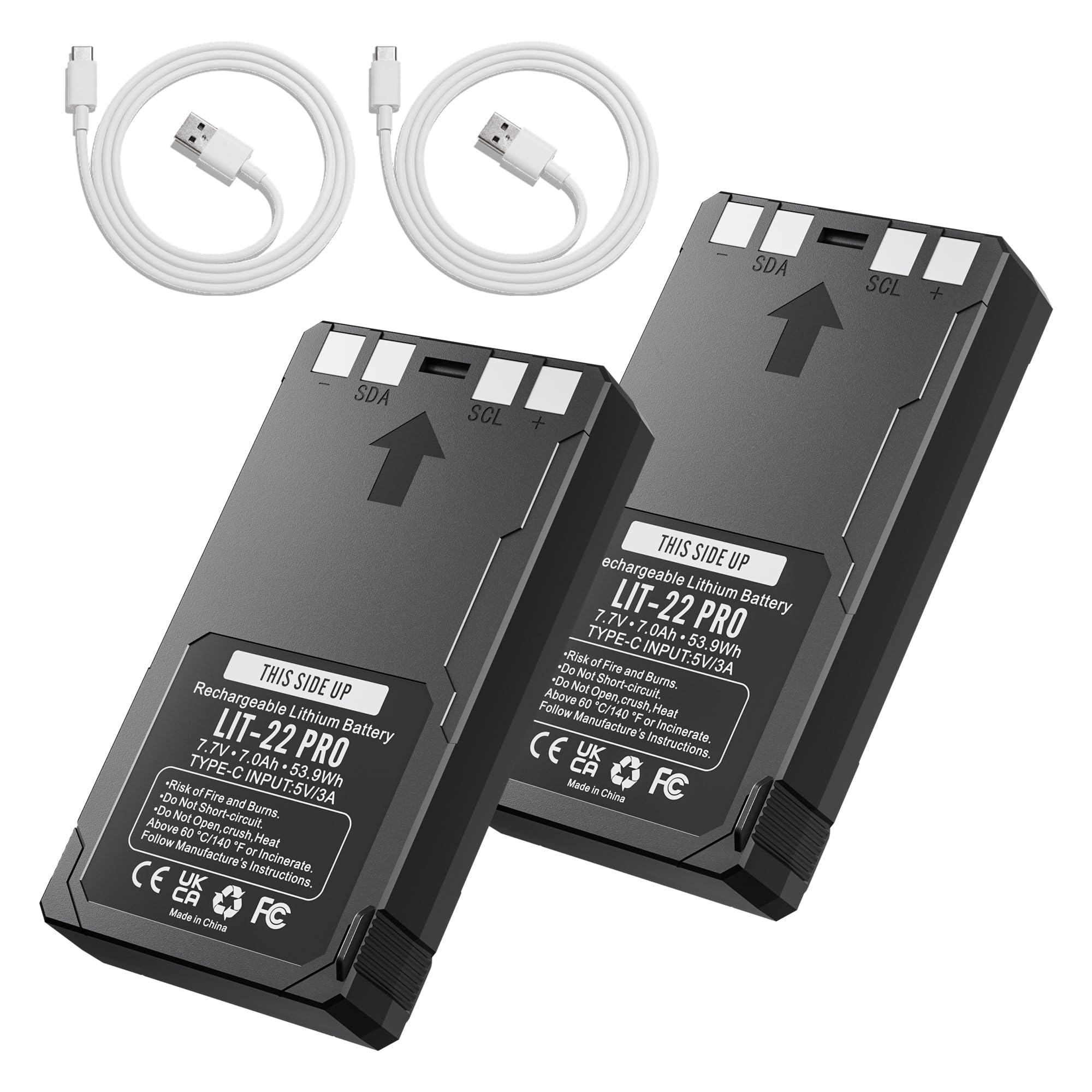 2 Pack LIT-22 7000mAh Rechargeable Battery for SPYPOINT Trail Cameras
