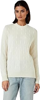Sponsored Ad - Women’s 100% Pure Cashmere Cableknit Sweater – Grade A Mongolian Cashmere Pullover, Soft Warm Luxury Crew N...