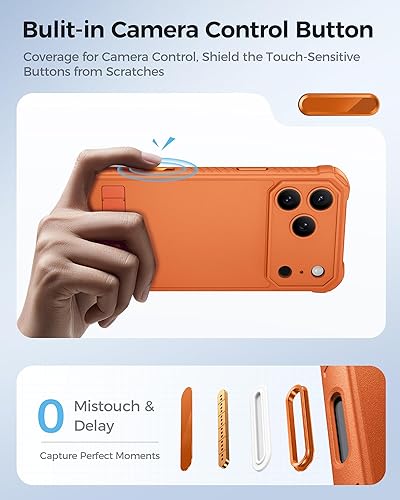 Miniatura 5 de Funda para iPhone 17 Pro Max con función atril y botón de control de cámara, compatible con MagSafe y protección completa de la cámara, funda