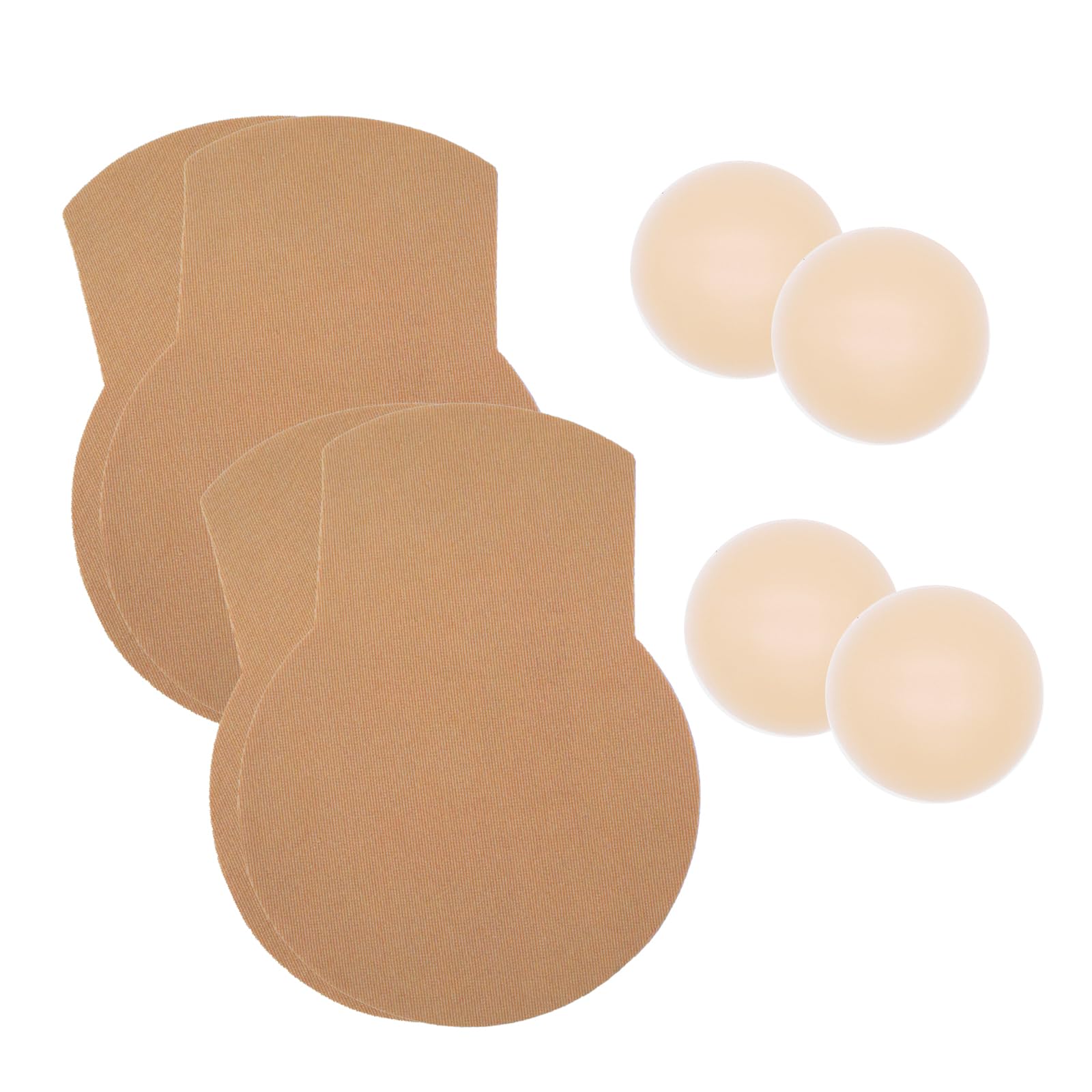 2 Paar Push-Up Brust Tape für Große Körbchen, Selbstklebend Rückenfrei Unsichtbar inkl. Nippelcover, Beige