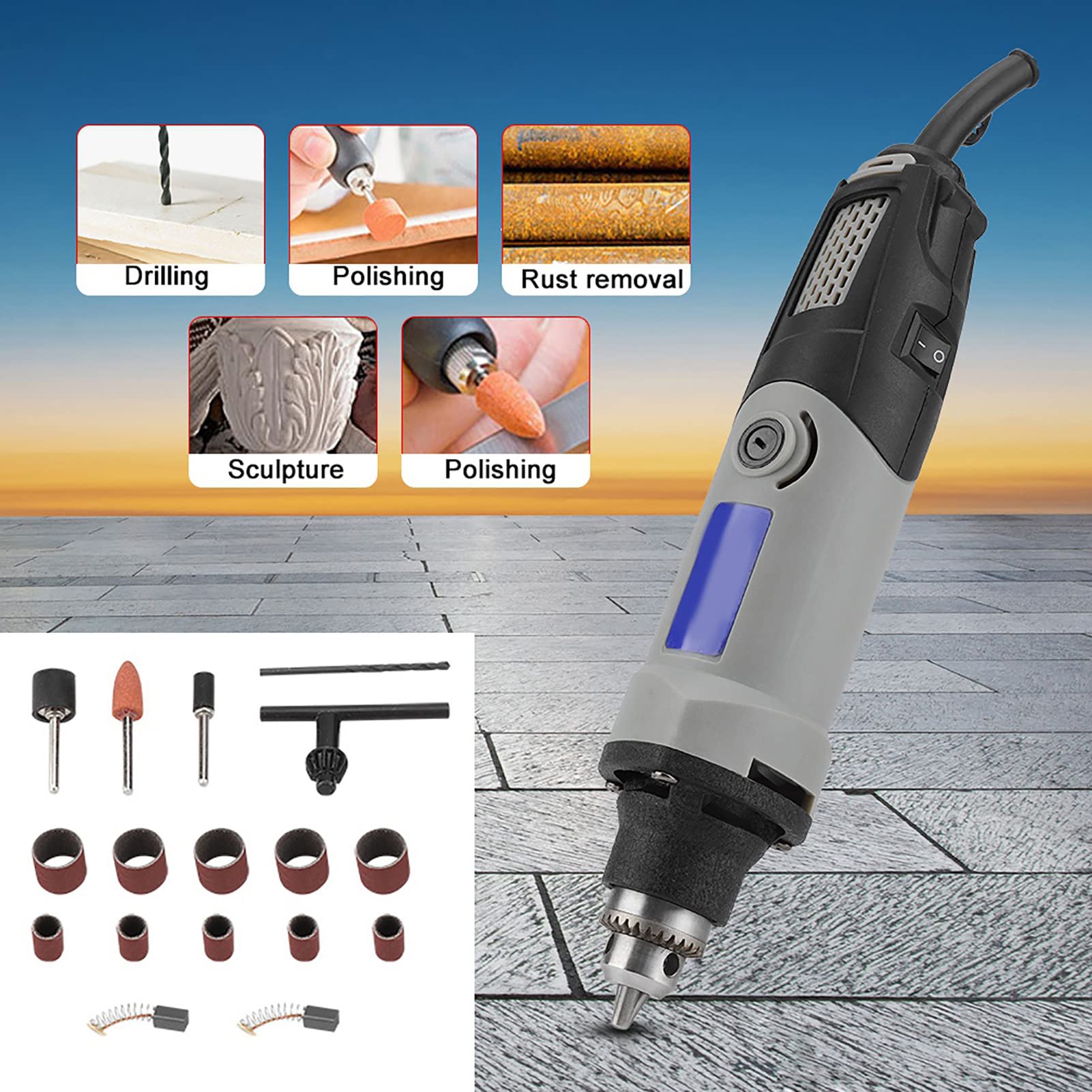 Acouto Smerigliatrice Elettrica 400W con 6 Velocità Variabili, Capacità