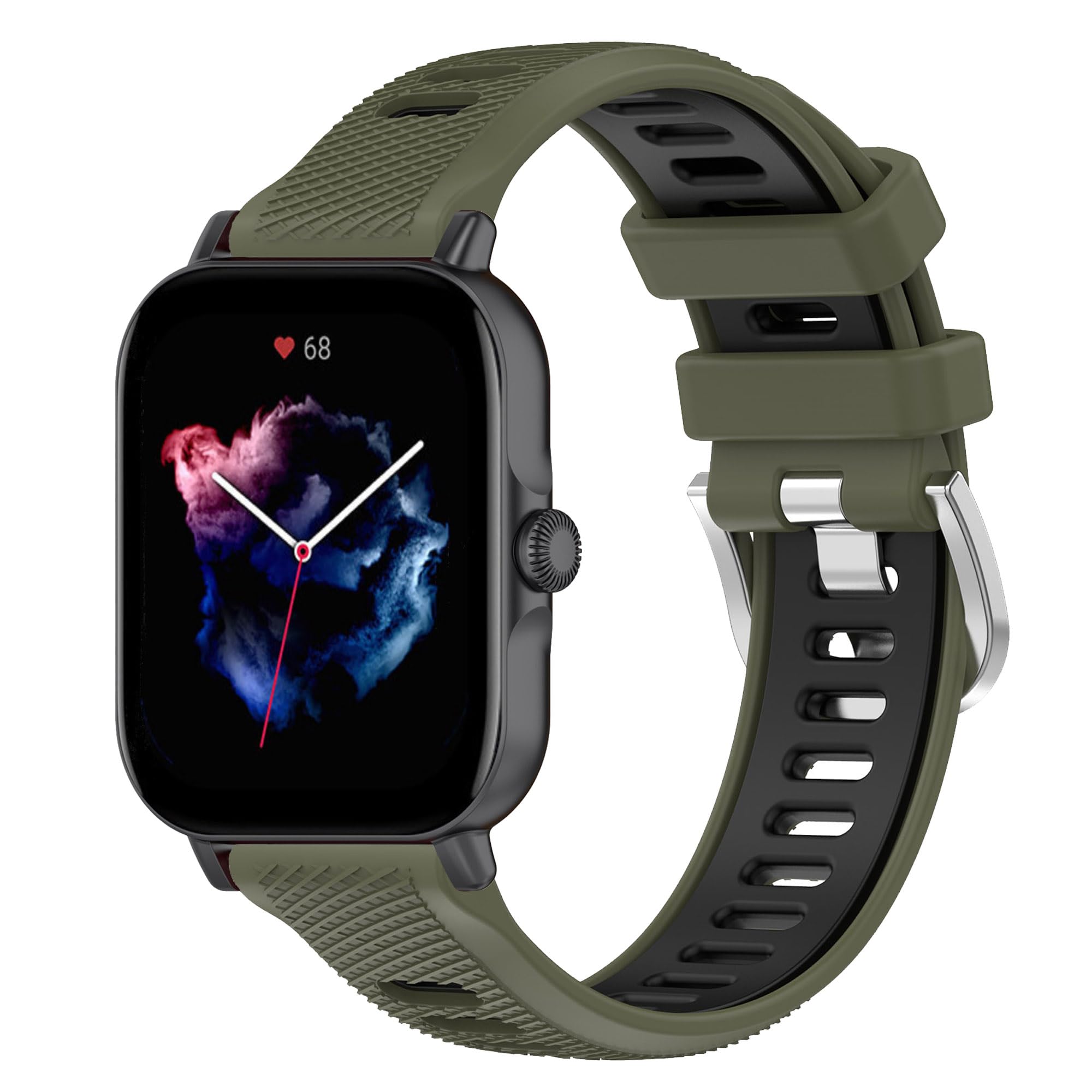 Compatible with IDW19 IDW13 IDW16 Smart Watch Bands 22mm Silicone Dual-Color Watch Band with Quick Release Pins for