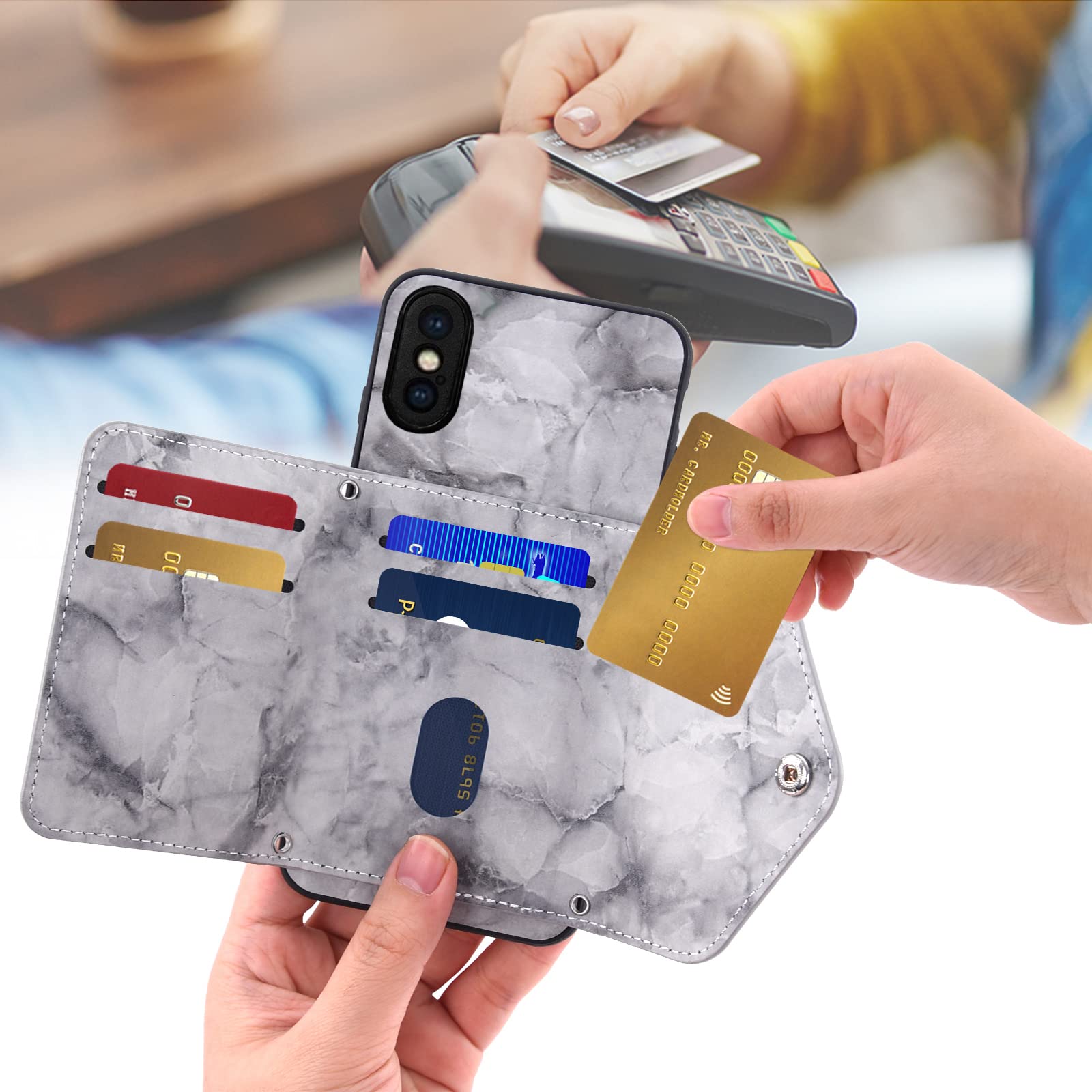 Custodia Per IPhone 13 Con Portafoglio, Specchio E Cinturino – Pelle, Verde, Include Pellicola Vetro Temperato