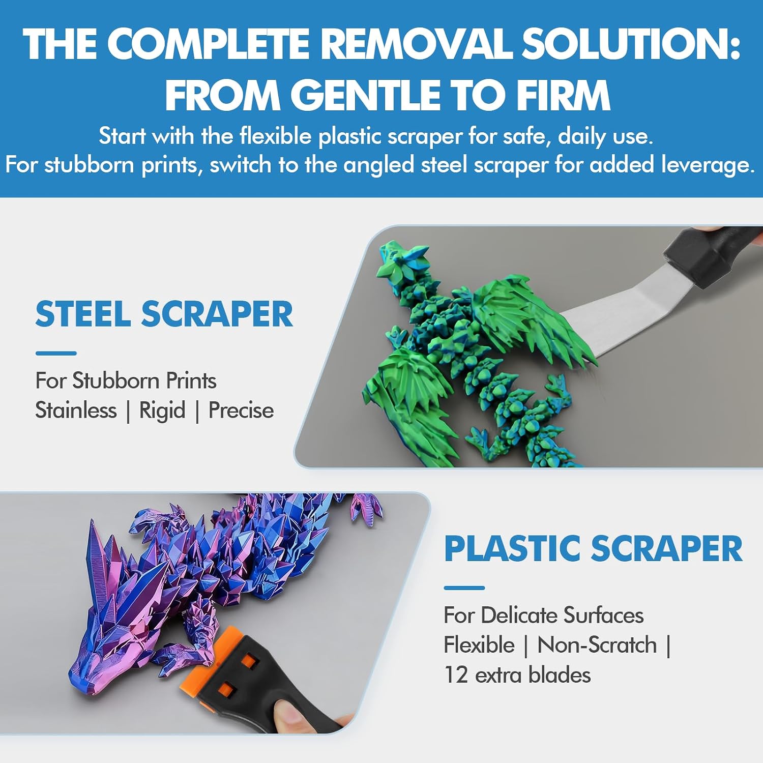 14Pcs 3D Printer Scraper Tool, Plastic Scraper for Scratch Free Removal