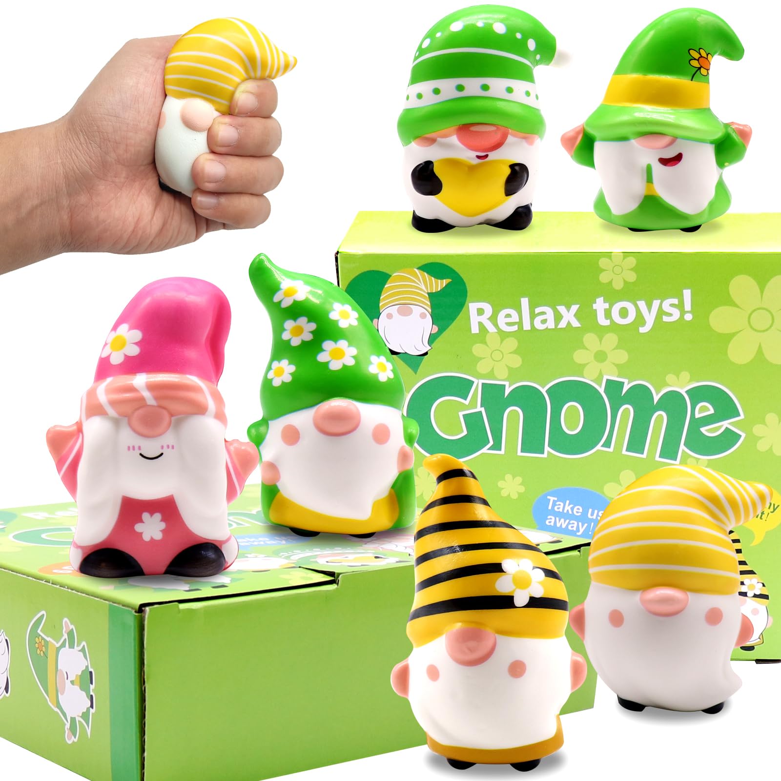 JOINBO 6 Pack Gnomes Squishies Toys Slow Rising Stress Relief Super Soft Squeeze Kawaii Cute Basket Stuffers Gifts for Kid...