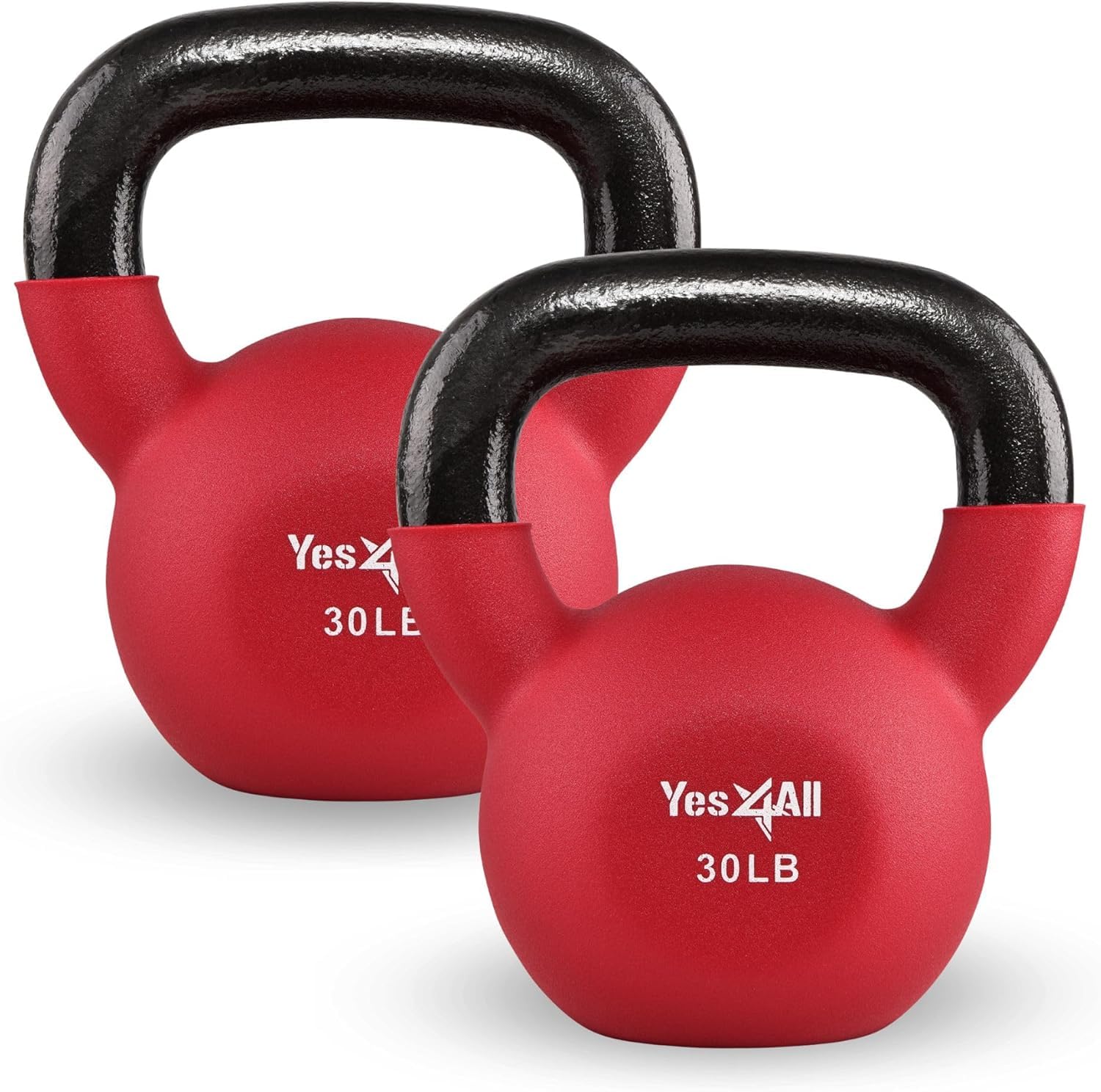 Yes4All Neoprene Coated & Kettlebell Sets - Hand Weights for Home Gym & Dumbbell Weight Set training 30 LB - Pair