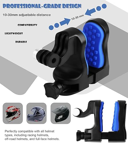 Miniatura 2 de Soporte de barbilla para casco Gopro, soporte de cámara para casco de motocicleta, sin pegamento y sin arañazos, giratorio de 270 ajustable,