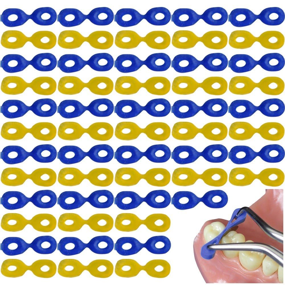 Lpitoy 60pcs Dental Interdental Wedge Dental Tooth Seperator Elastic Rubber Fixing Wedges Sectional Contoured Matrices Dentistry Accessories