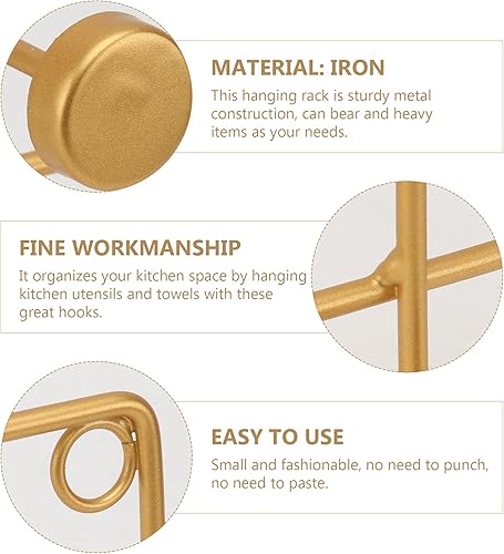 Miniatura 7 de STOBAZA Percheros resistentes para percheros, 2 piezas, ganchos para colgar percheros, llave de hierro, gancho de puerta multifuncional, colgador de