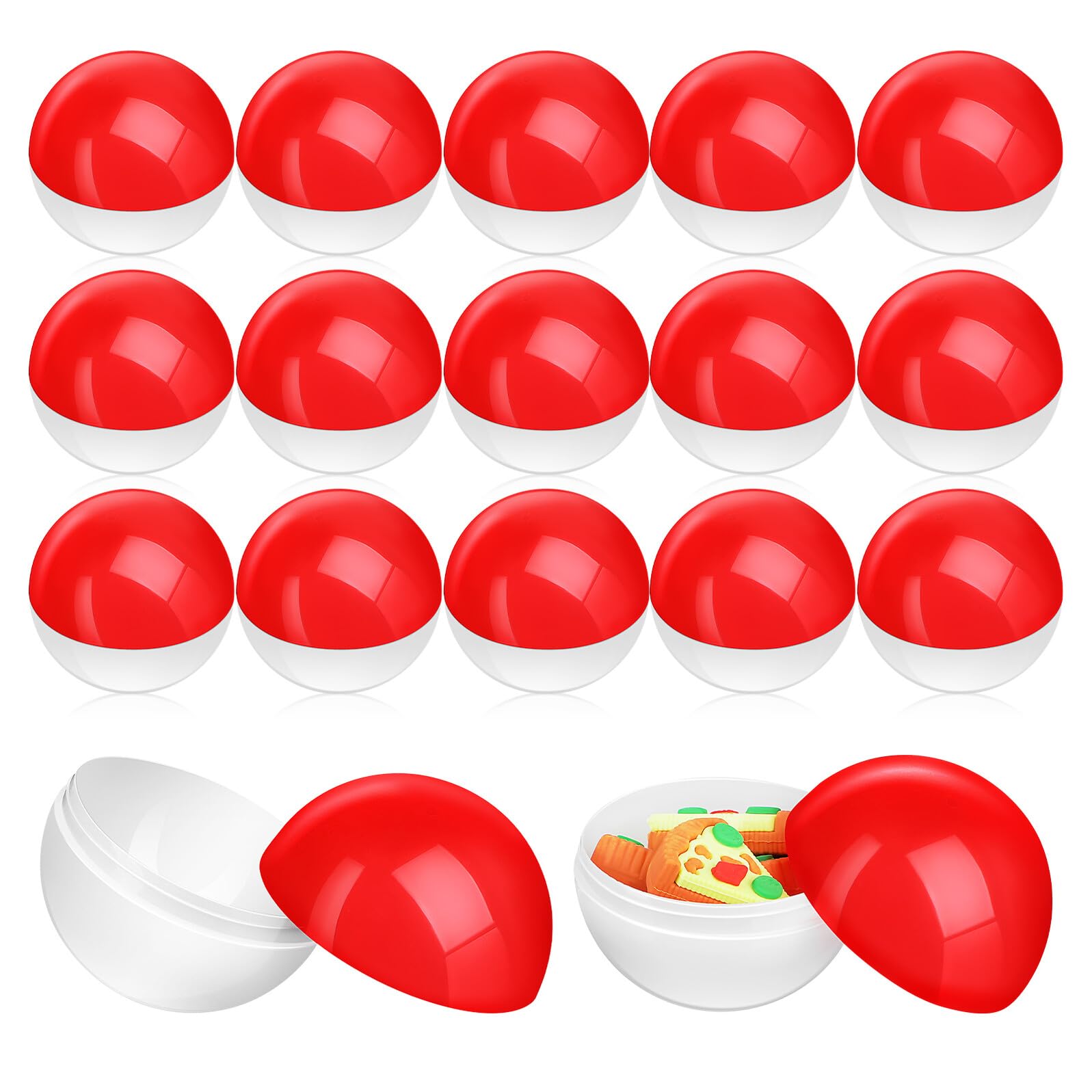 Yardenfun 20 Leere Runde Plastikkapseln 65mm – Transparente Automatenkugeln für Gastgeschenke Selbstgemacht Party und Spielzeugbehälter