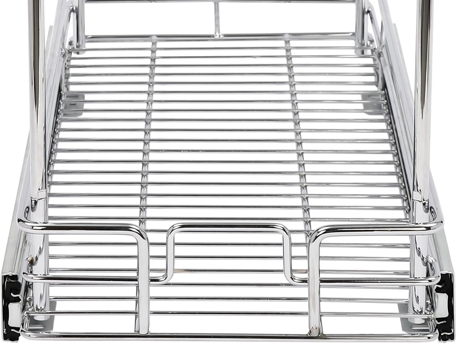 2-Tier Pull Out Cabinet Organizer(10.5" W X 21.5" D), Individual Cabinet Pull Out Shelves, Kitchen Spice Rack Drawer Storage Cabinet Wire Sliding Shelf for Cabinet Organization ​in Kitchen, Pantry