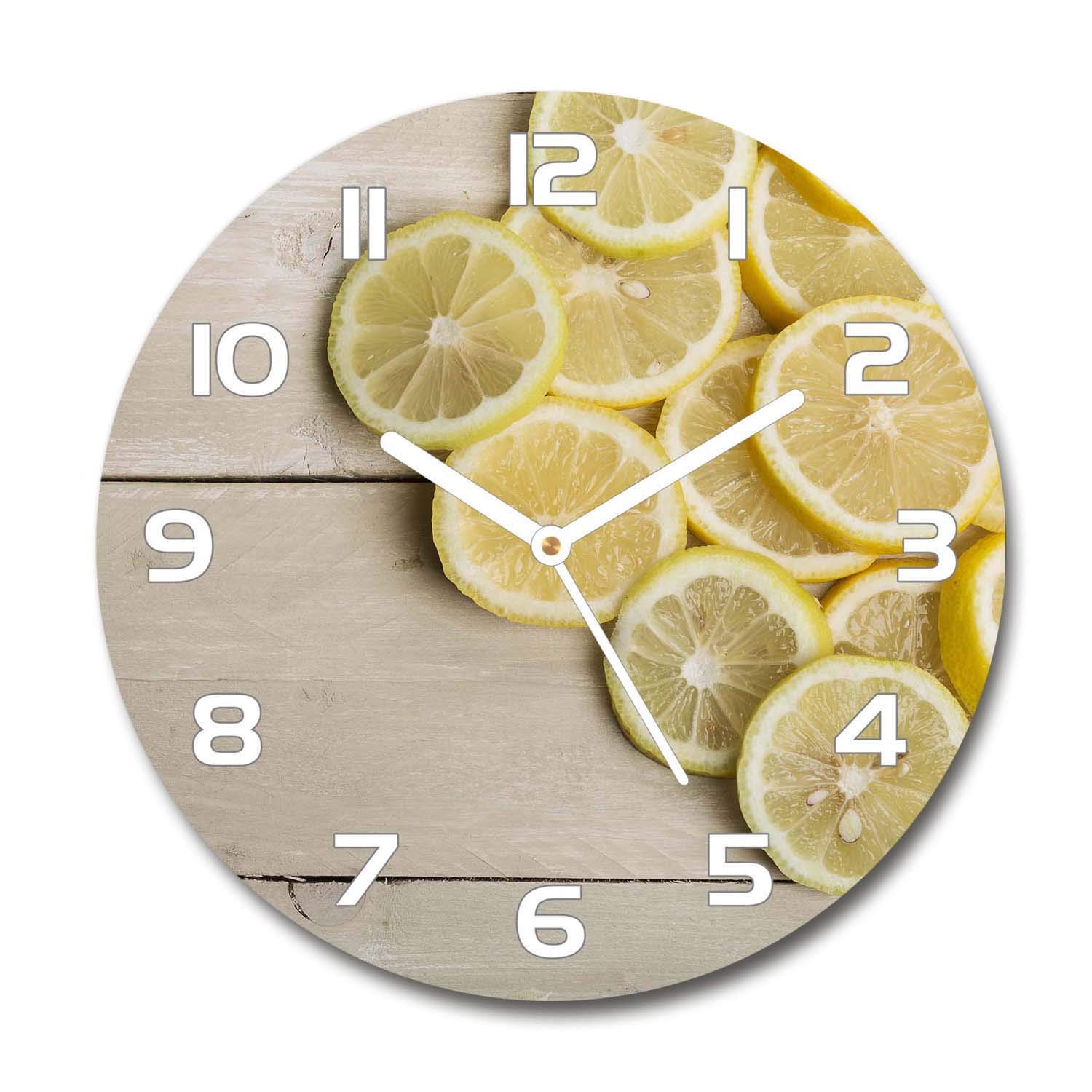 Horloge en verre avec aiguilles blanches de haute lisibilité sur pied