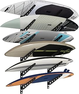 2/3/4/6 Board Horizontal Surfboard Rack, Adjustable Surfboard Wall Mount Display, Surfboard Wall Rack Board
