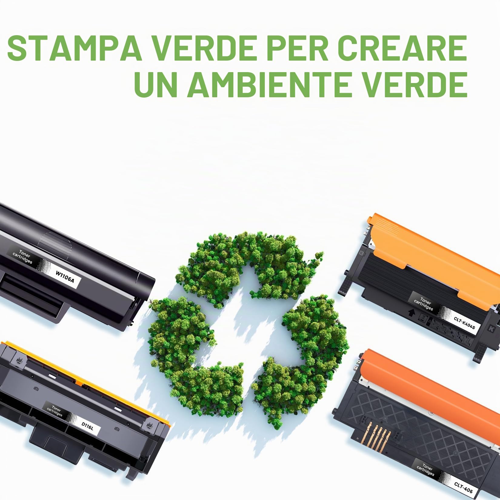 Veson 4 X CLT-407 CLT-409S compatibili con CLP-320, per toner Samsung CLT-4072S per Samsung CLP-320, CLP-321N, CLP-325W, CLP-326, CLX-3180, CLX-3185, CLX-3186(1 nero, 1 ciano, 1 magenta, 1 giallo)