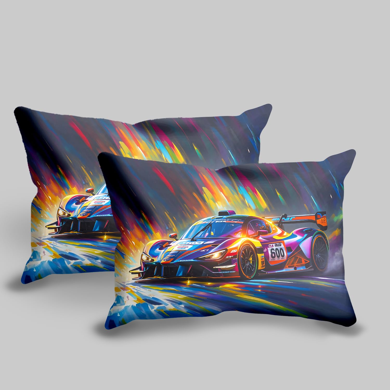 Copripiumino auto da corsa 135 x 200 cm per bambini, set da letto, auto da corsa, sport estremi, copripiumino in microfibra + 2 federe 50 x 75 cm (PC4)