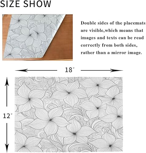 Miniatura 8 de Manteles individuales extra grandes con patrón geométrico plano personalizado para mesa de comedor, manteles individuales acolchados reversibles,