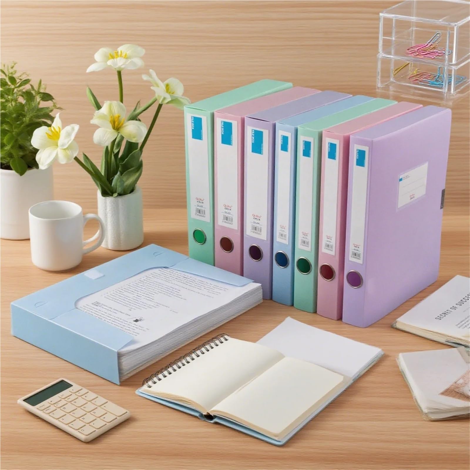 Cartellina Portadocumenti 4-Piece Set Of File Boxes, A4 Document Boxes, Office Desk Storage Boxes, Large-Capacity Contract Folder Storage, Office Supplies(Green)